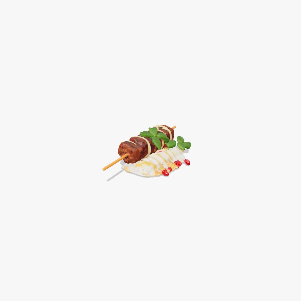Lebanese Lamb Kofta Skewer with Pomegranate and Mint